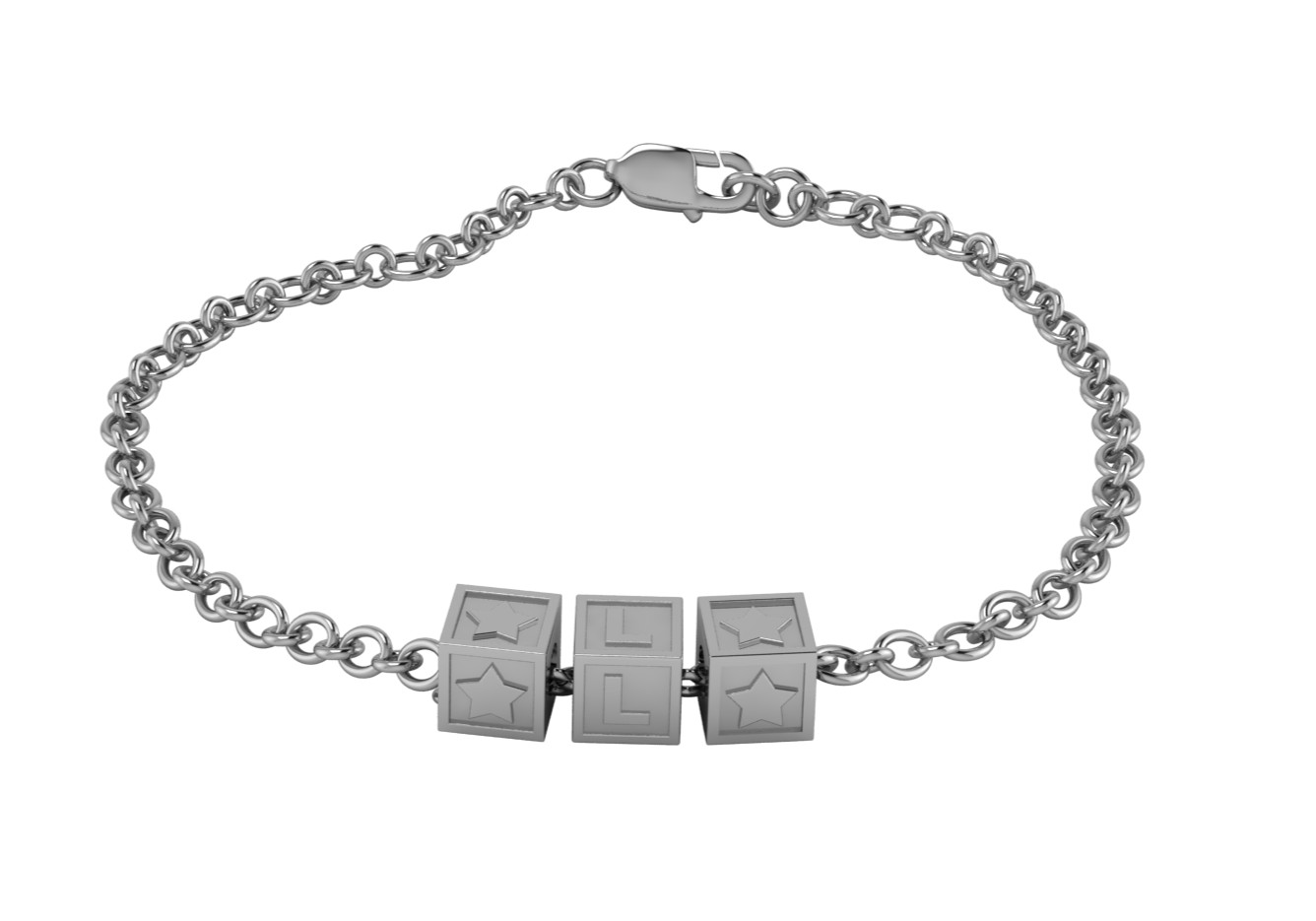 Copy Of Sterling Silver Rakhi Bracelet With Oxidised Square Cubes For Boys & Men