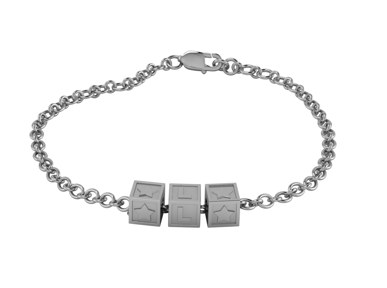 Copy Of Sterling Silver Rakhi Bracelet With Oxidised Square Cubes For Boys & Men