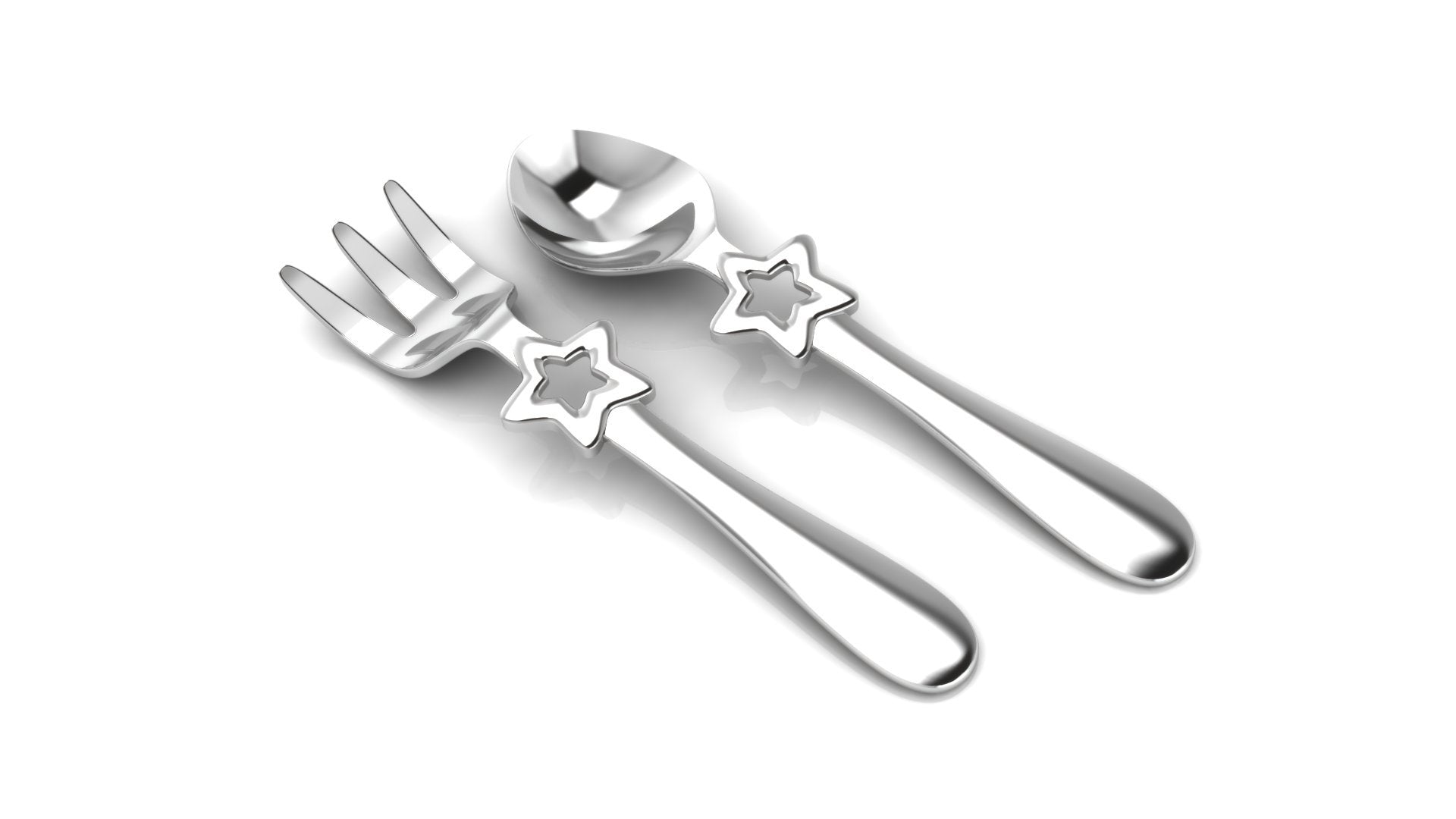 Silver Plated Gift Set For Baby - Hamper With Star Bowl And Spoon Fork Set Hampers