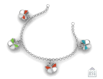 Butterfly Charms Sterling Silver Baby Bracelet