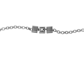 Sterling Silver Rakhi Bracelet With Oxidised Cubes For Boys & Men