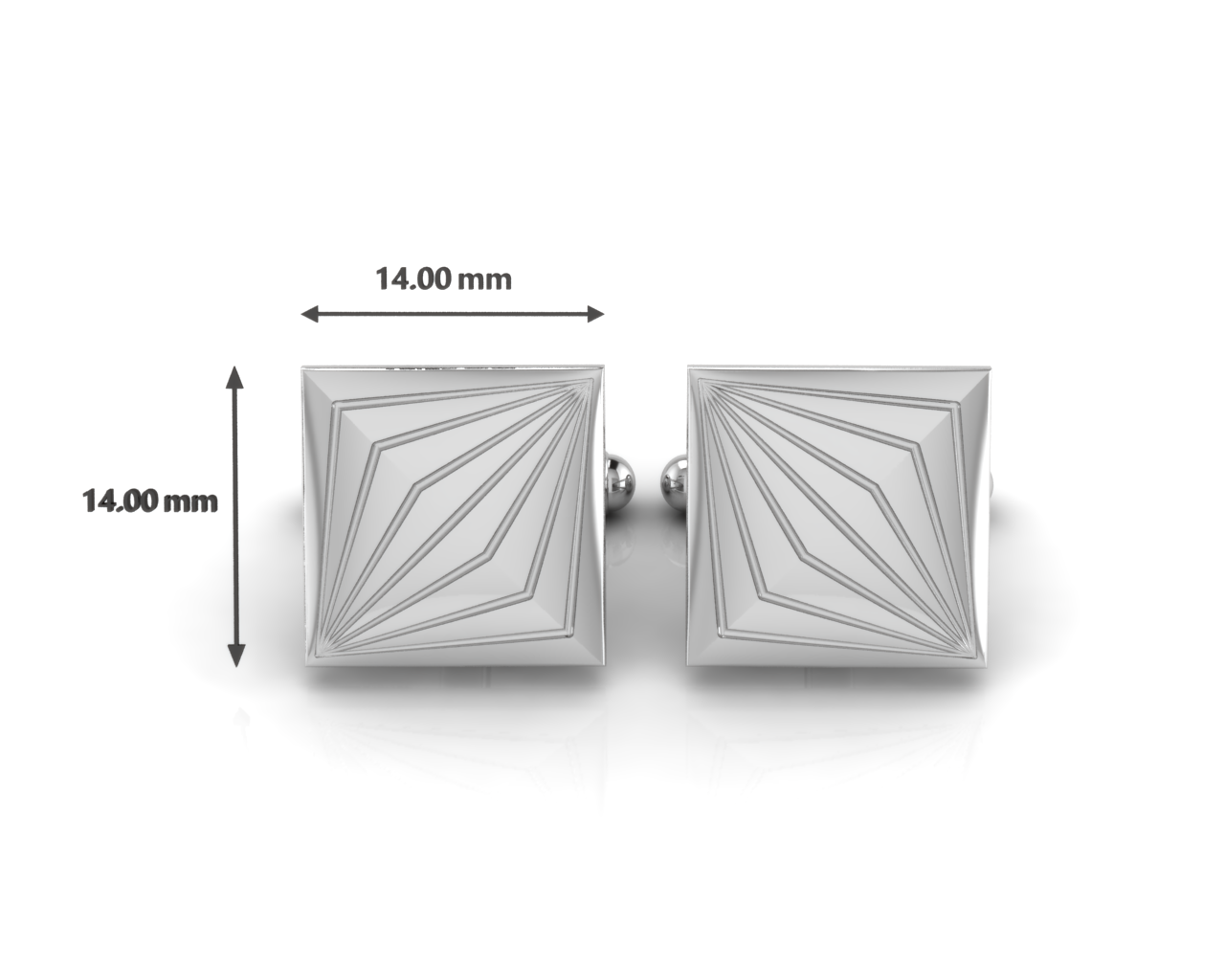 Sterling Silver V Engraved Cufflinks