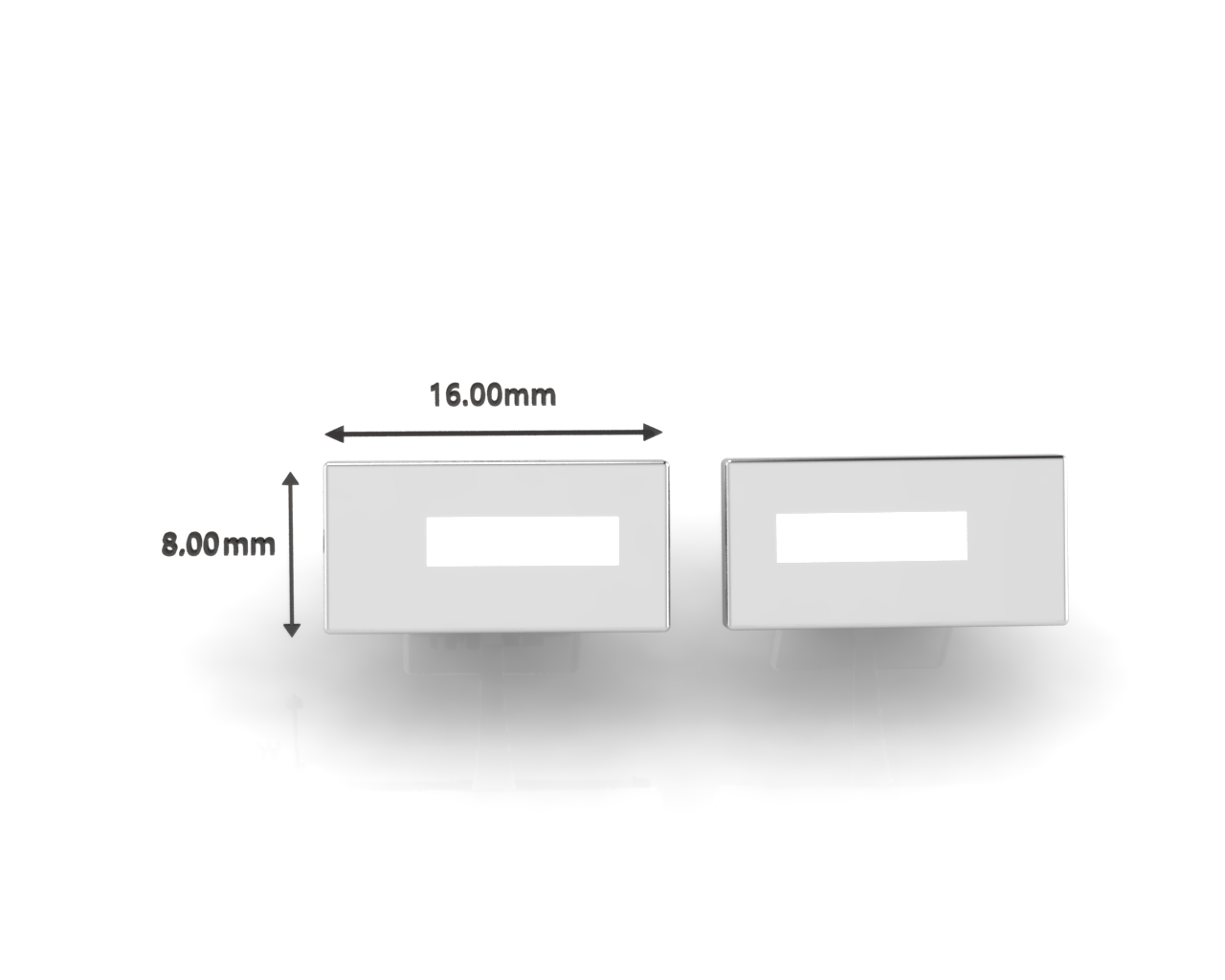 Sterling Silver Cufflinks - Rectangular with white enamel