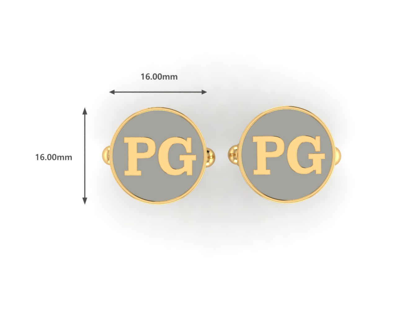 Personalised Sterling Silver Cufflinks Round With 18 Kt Gold Plating For Men