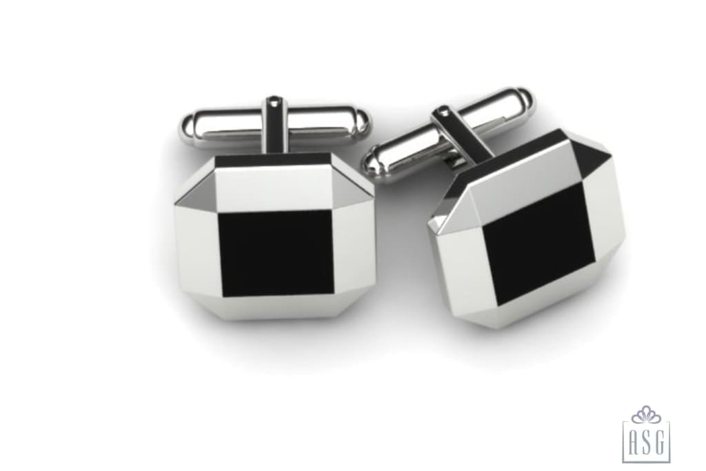 Sterling Silver Cufflinks with centre enamel