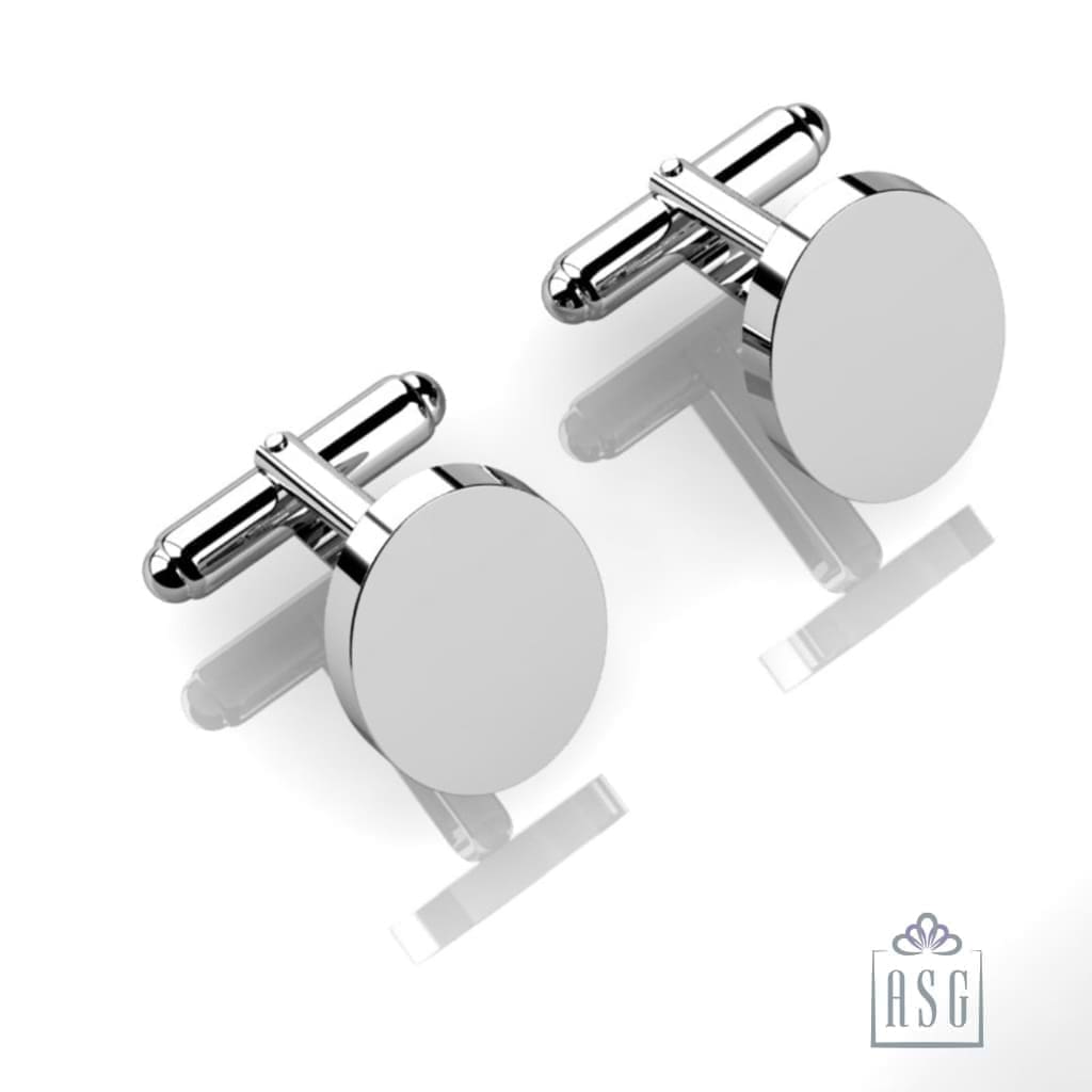 Sterling Silver Cufflinks - Classic Oval Engravable