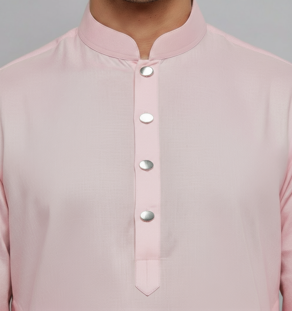 Sterling Silver Kurta Buttons for Men - Classic Ovals