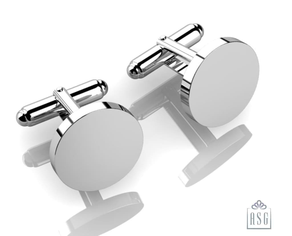 Sterling Silver Cufflinks- Classic Round Engravable