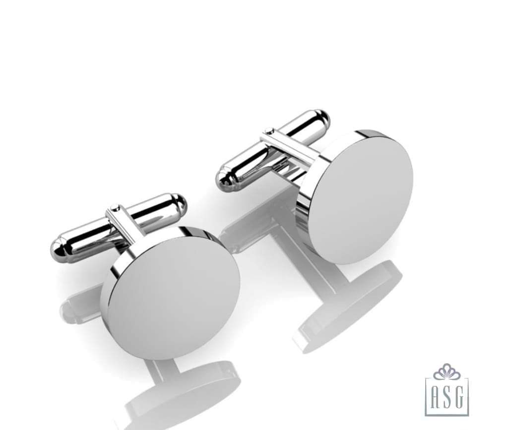 Sterling Silver Cufflinks- Classic Round Engravable