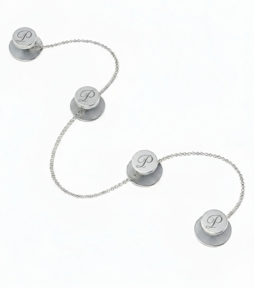 Sterling Silver Kurta Buttons for Men - Classic Round