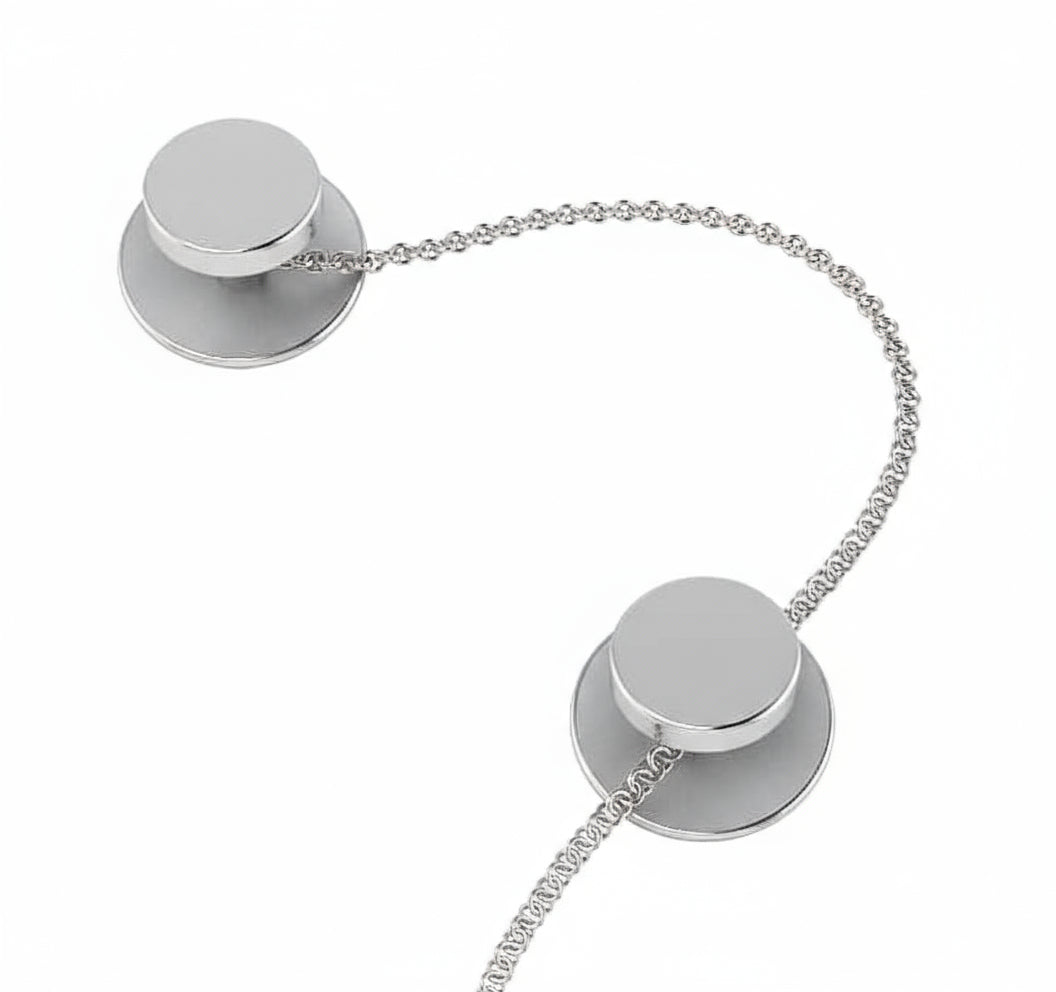 Sterling Silver Kurta Buttons for Men - Classic Round