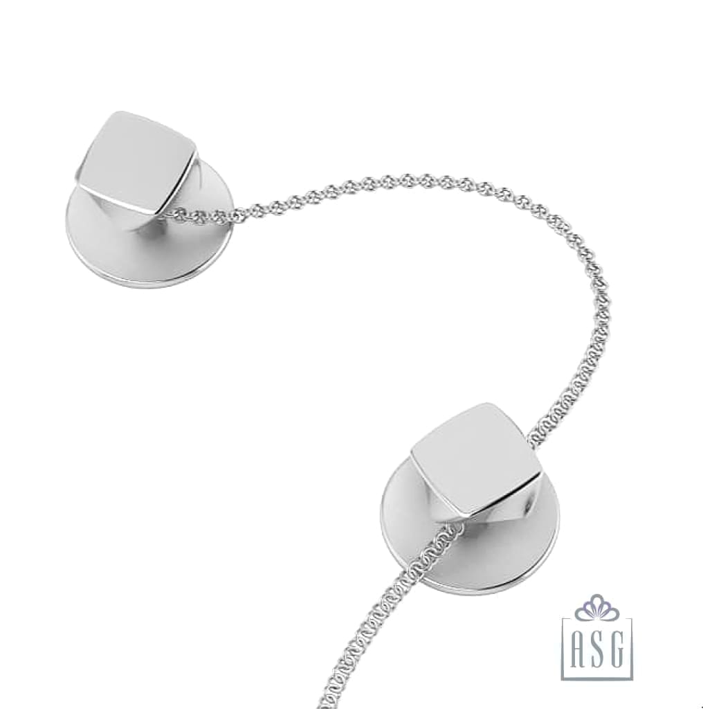 Sterling Silver Kurta Buttons for Men - Cubes