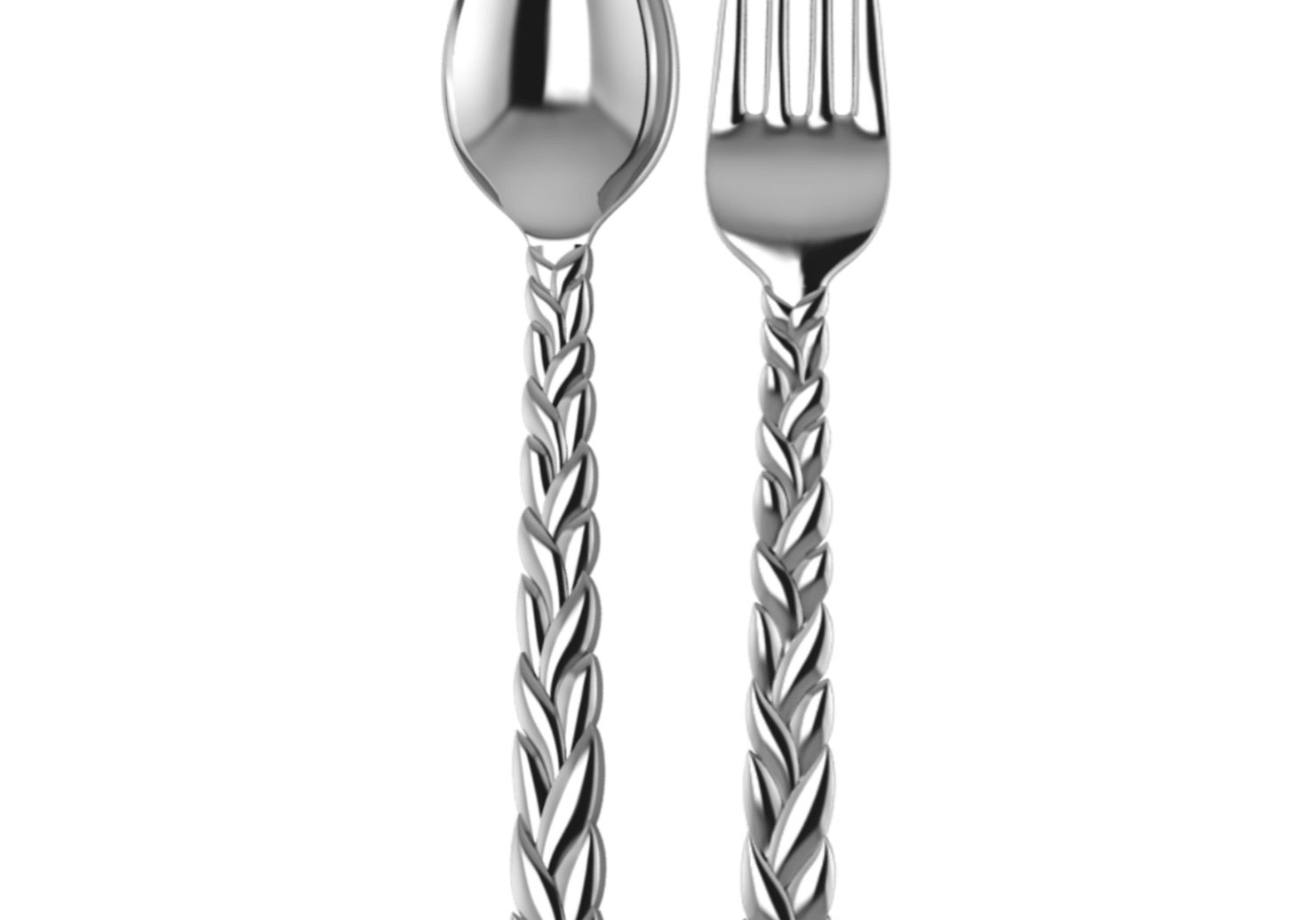 Sterling Silver Dinner Spoon & Fork Set - The Interlace Collection