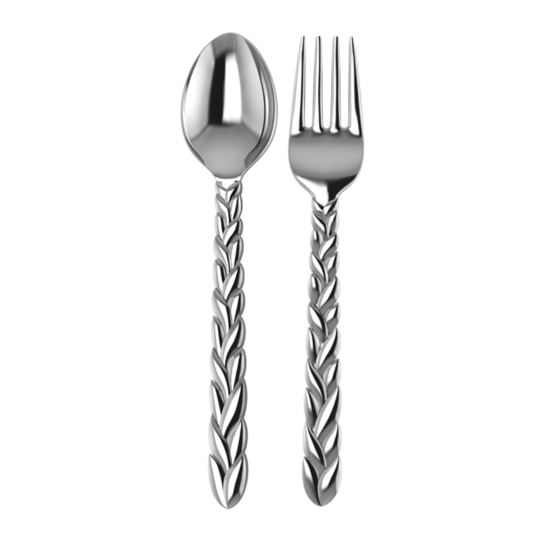 Sterling Silver Dinner Spoon & Fork Set - The Interlace Collection