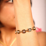 Gilded Square Moissanite Bracelet