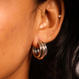 Spiral Charm Hoops