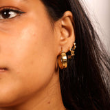 Golden Step Hoop Earrings