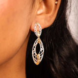 Geometric Filigree Drop Earrings