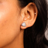 1.5-Carat Trillion Moissanite Studs with Blue Ceramic Accents