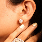 4 Carat Heart-Cut Moissanite Studs