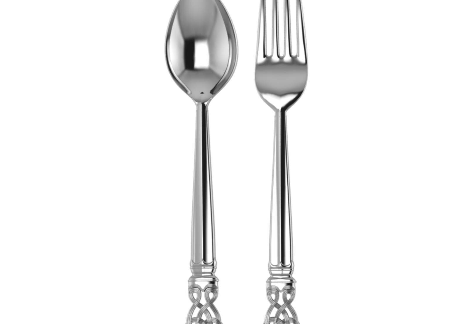 Sterling Silver Dinner Spoon & Fork Set - The Le Noue Collection