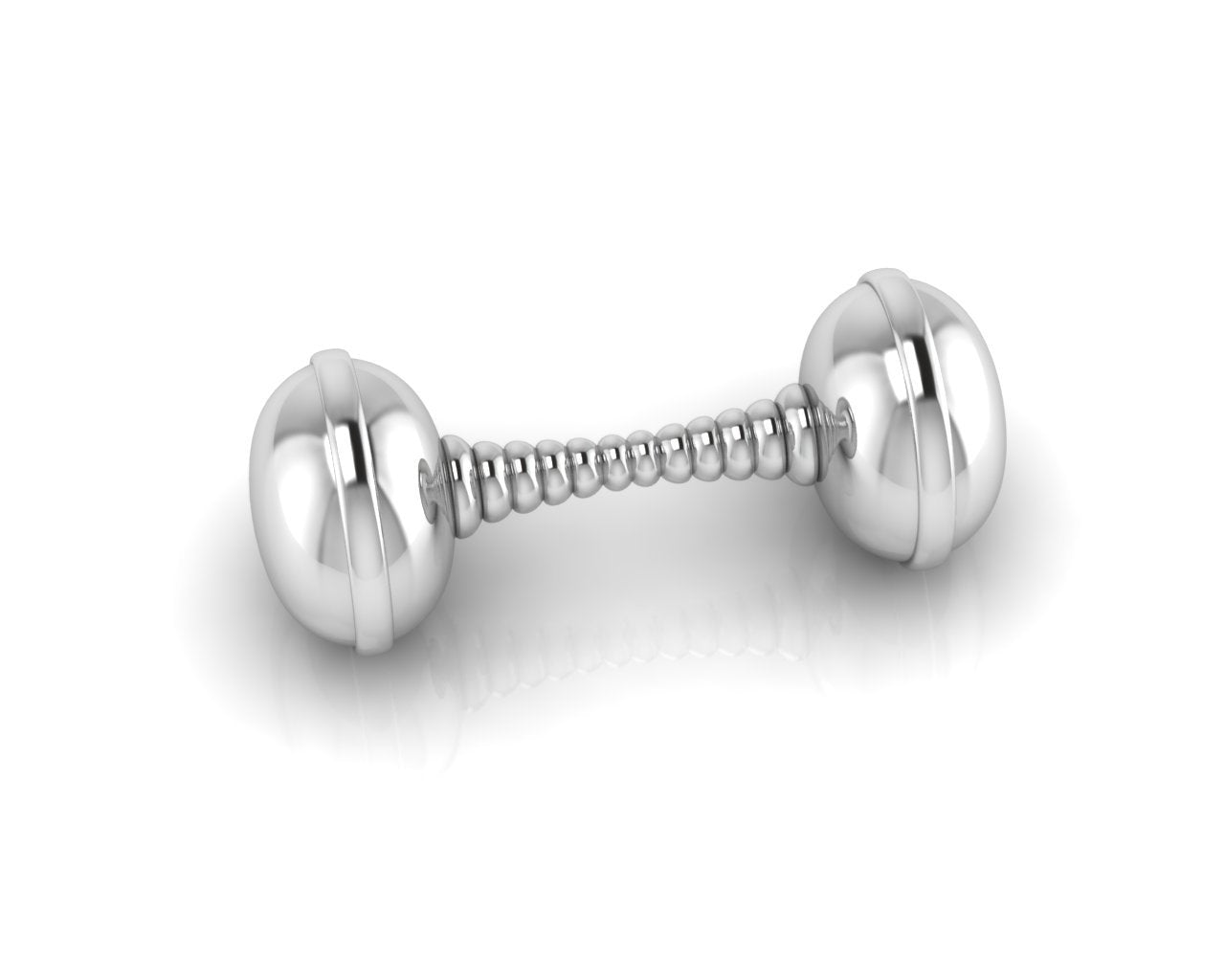 Silver Plated Gift Set For Baby - Hamper With Twisted Dumbbell Rattle And Spoon Hampers