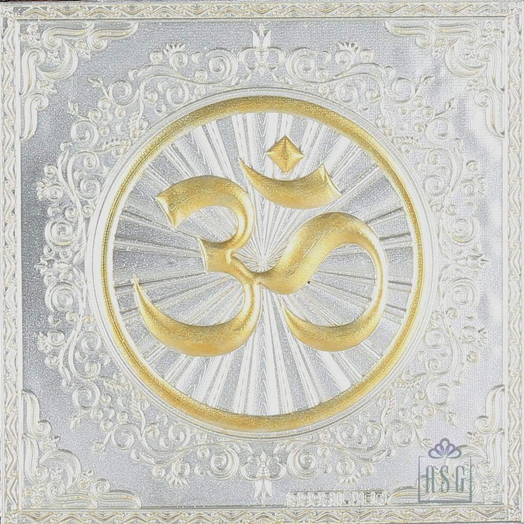Pure Silver God Photo Frame of Om by Isvara