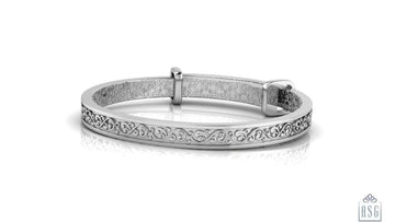 Oxidized Filigree Extendable Sterling Silver Baby Bracelet by Krysalis