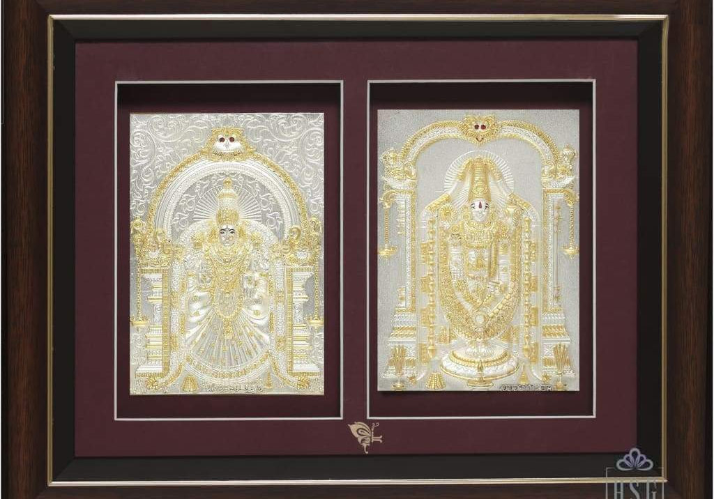 Pure Silver God Photo Frame of Padmavati Balaji by Isvara