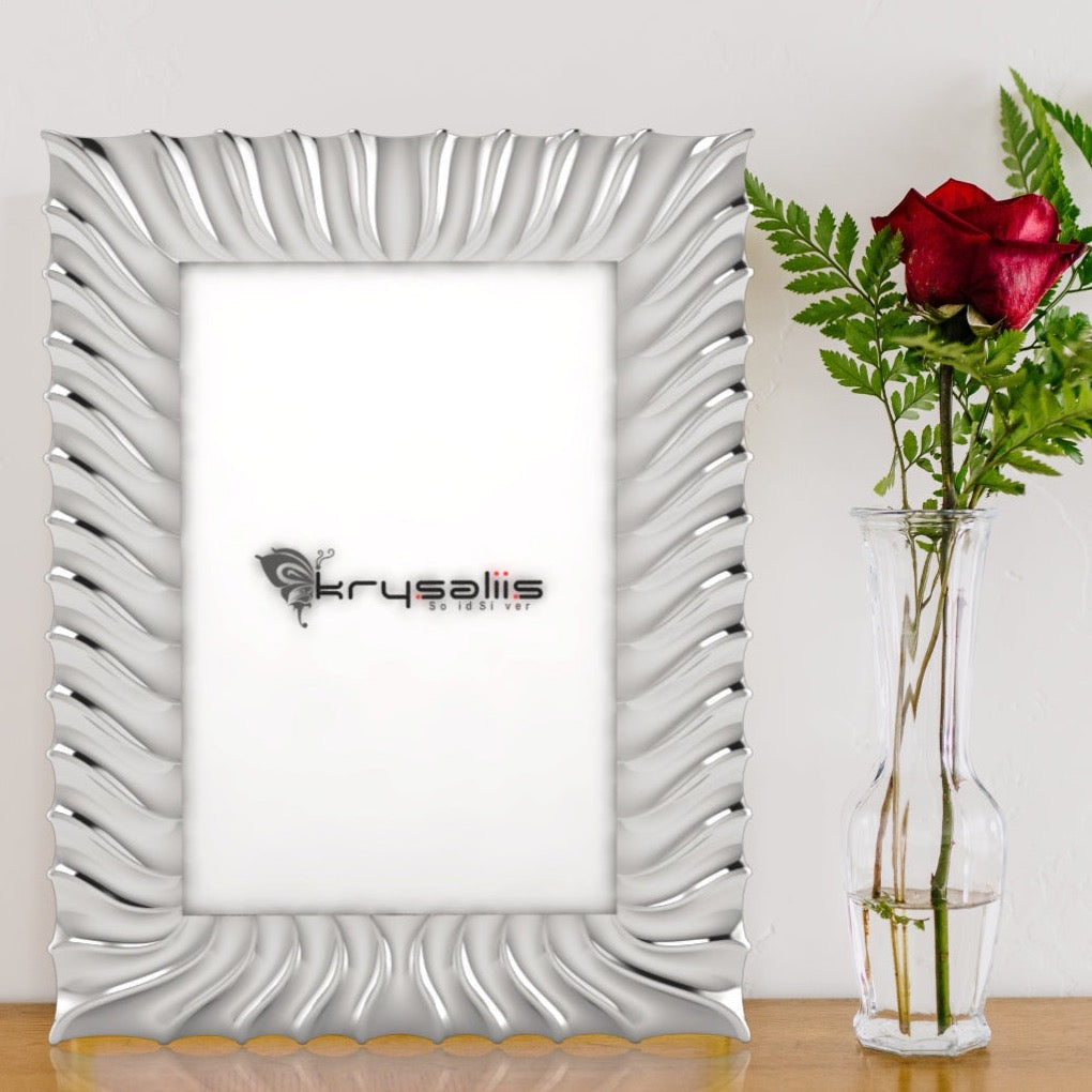 Pure Silver Wave Photo Frame By Krysaliis Frames