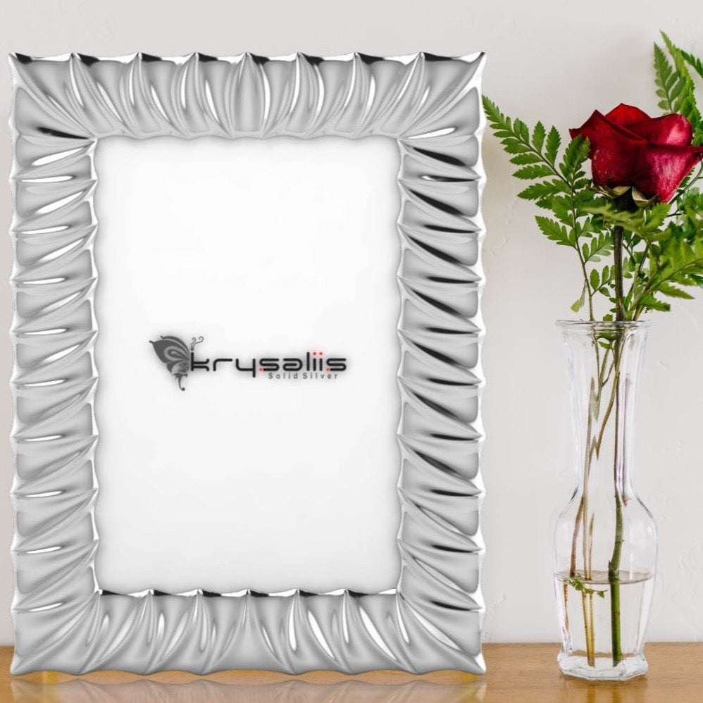 Pure Silver Bevelled Photo Frame By Krysaliis Frames