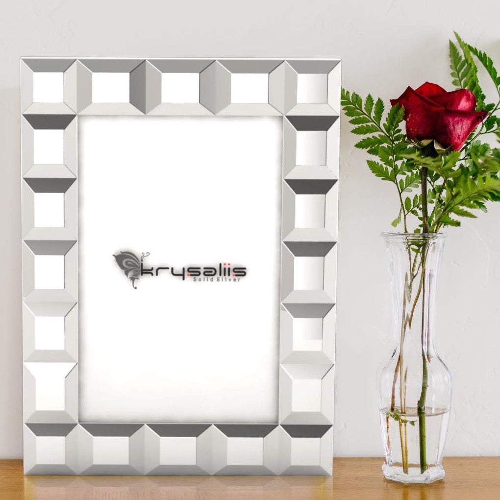 Pure Silver Rhombus Photo Frame By Krysaliis Frames