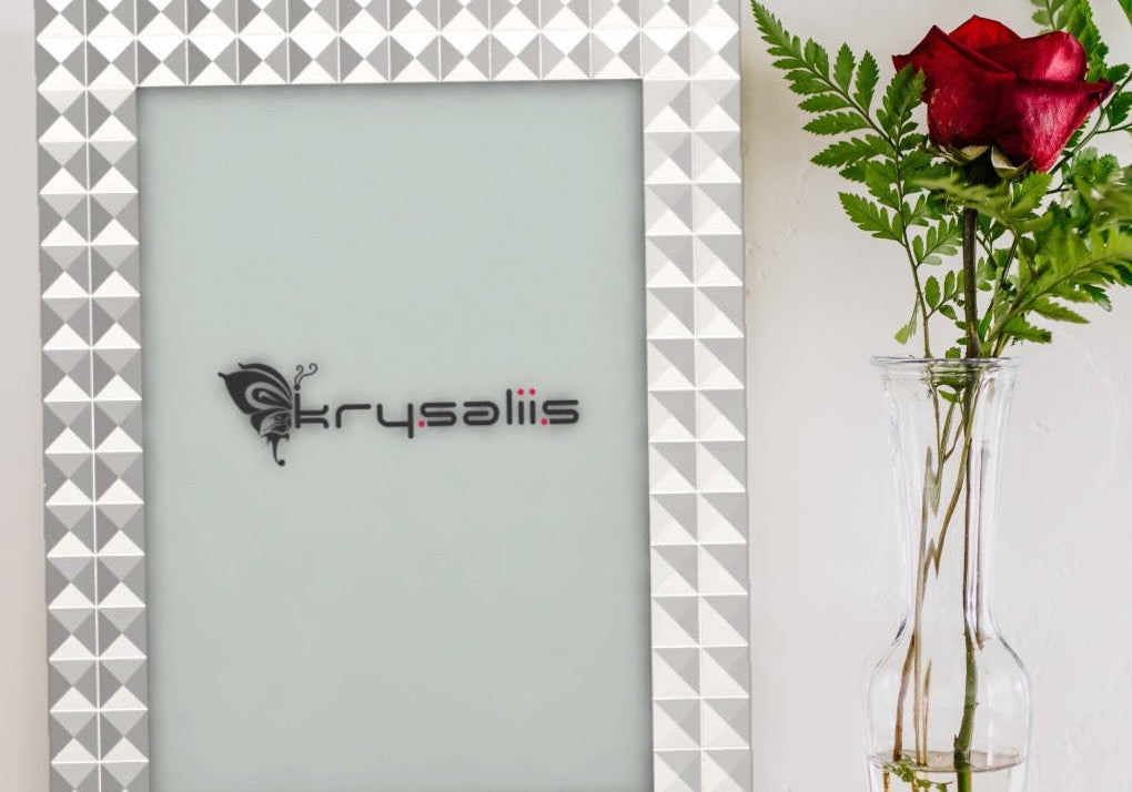 Pure Silver Dazzling Diamond Photo Frame By Krysaliis Frames