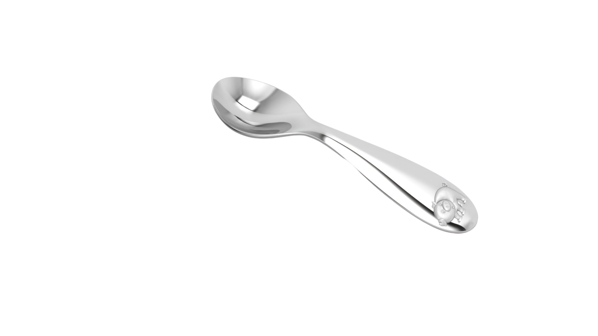 Silver Plated Gift Set For Baby - Hamper With Piggy Rattle And Spoon Hampers