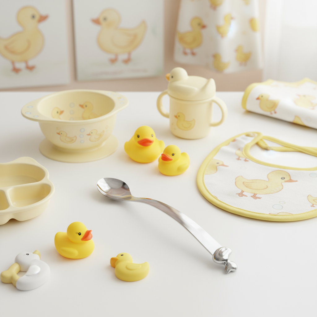 Duck Curved Feeding Spoon-Engraveable
