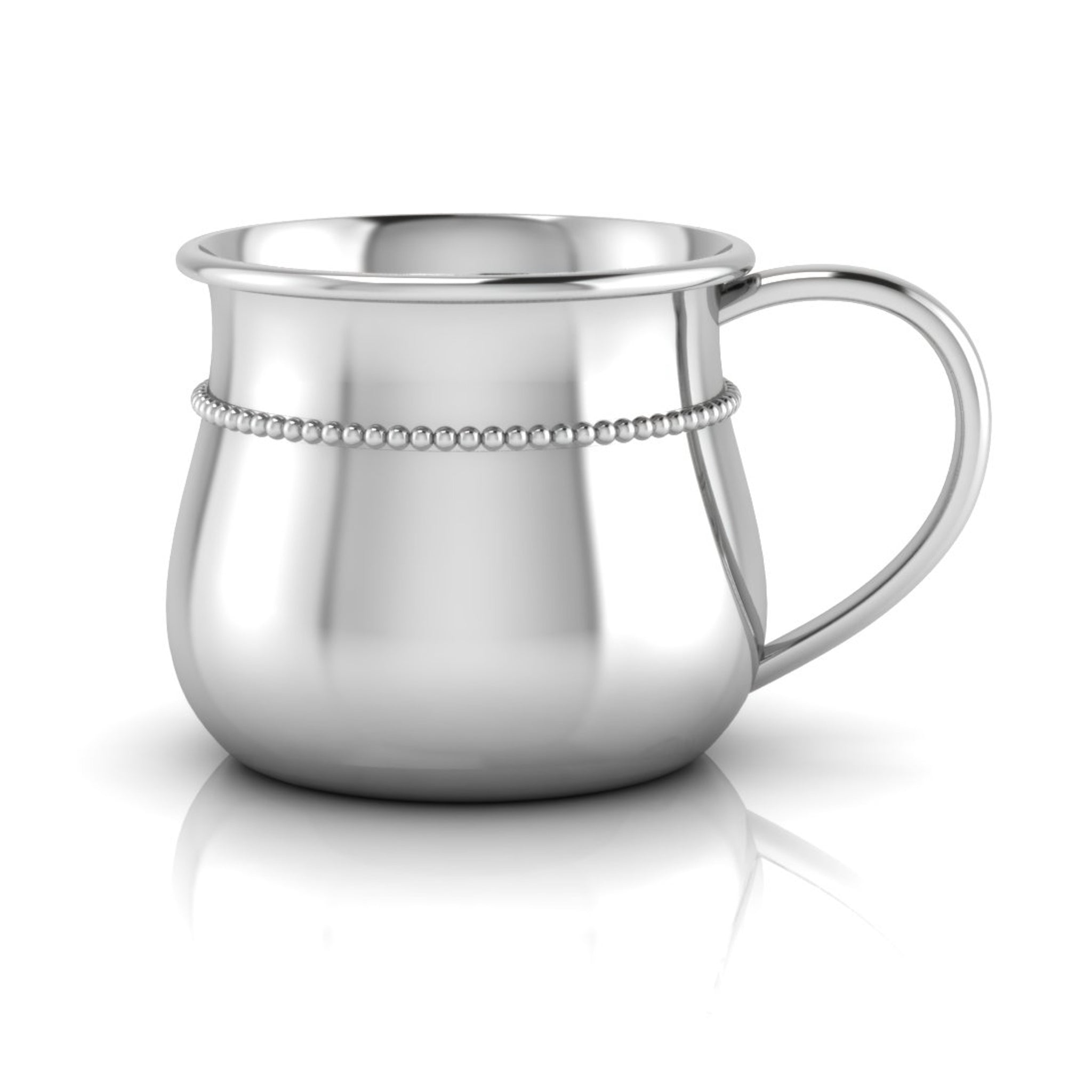 Beaded Bulge Cup with Plain Handle-Engraveable
