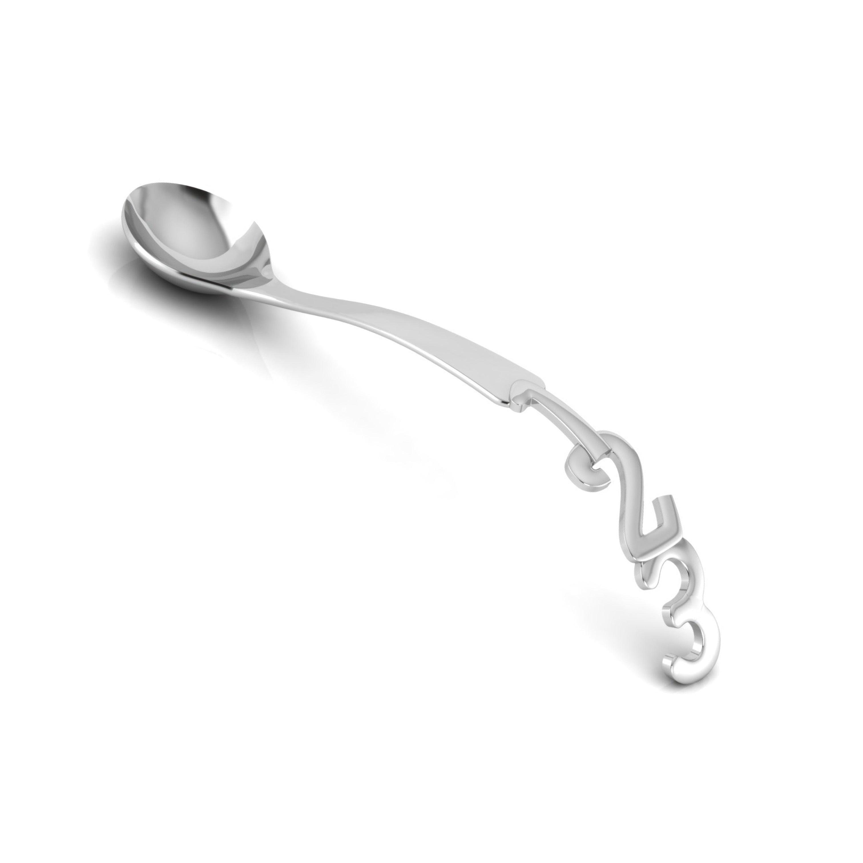 123 Curved Handle Feeding Spoon-Engraveable