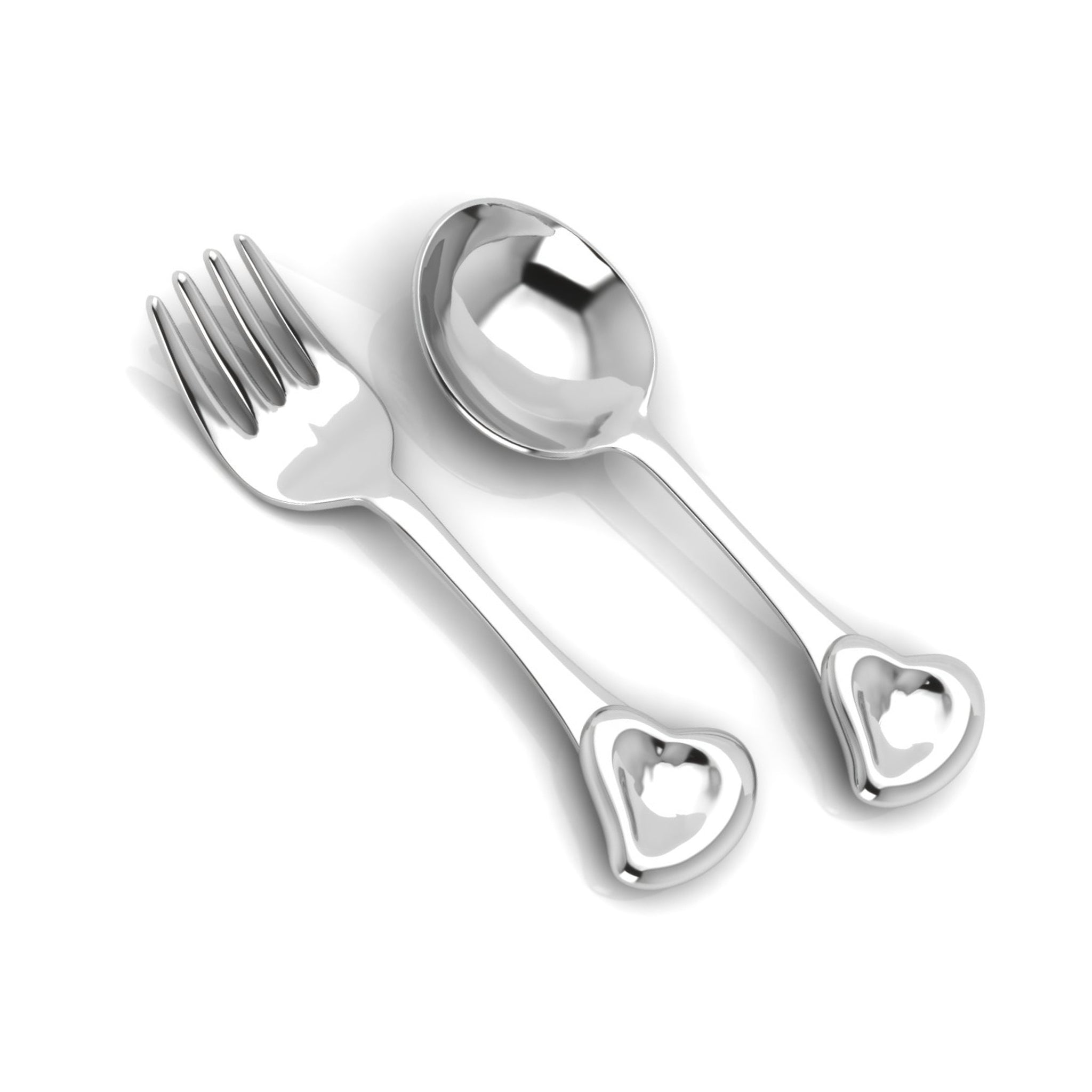 3D Heart Spoon & Fork Set-Engraveable