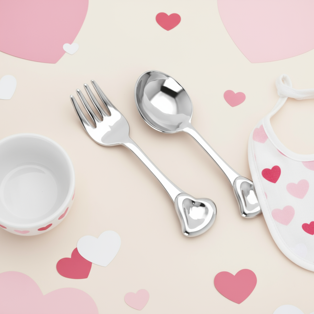 3D Heart Spoon & Fork Set-Engraveable