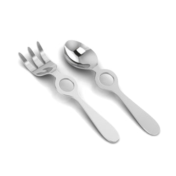 Circles Spoon & Fork Set-Engraveable