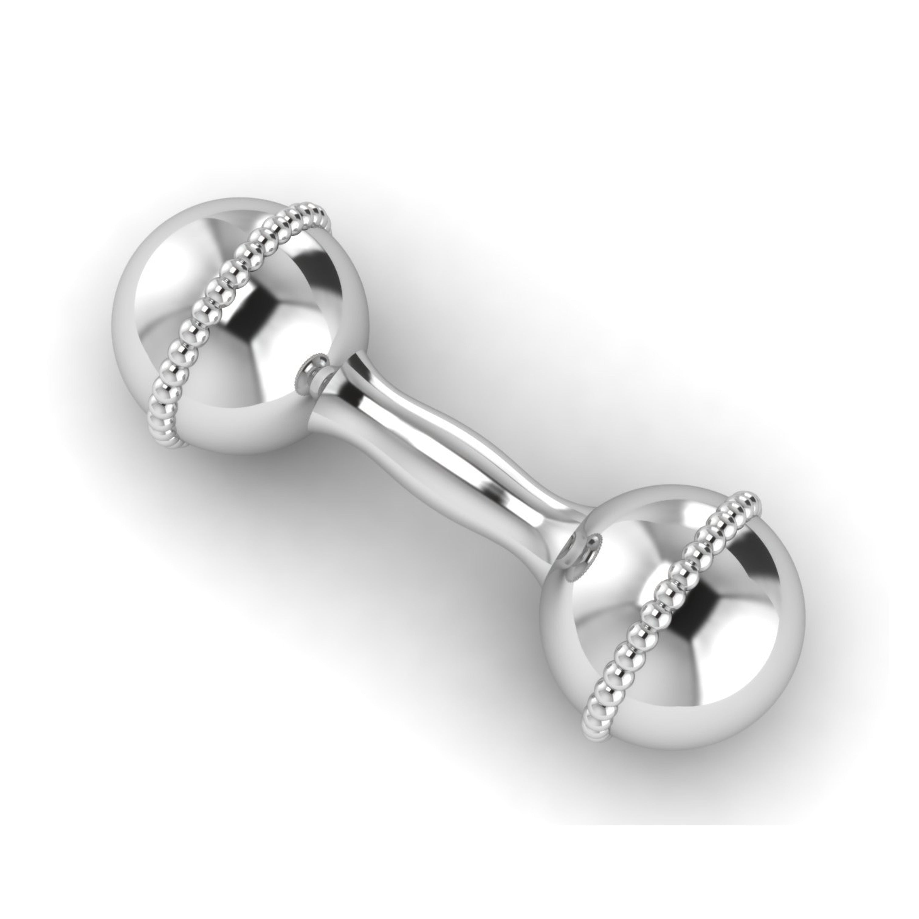 Tiny Tot Beaded Dumbbell Rattle-Engraveable