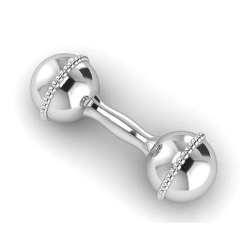 Tiny Tot Beaded Dumbbell Rattle-Engraveable