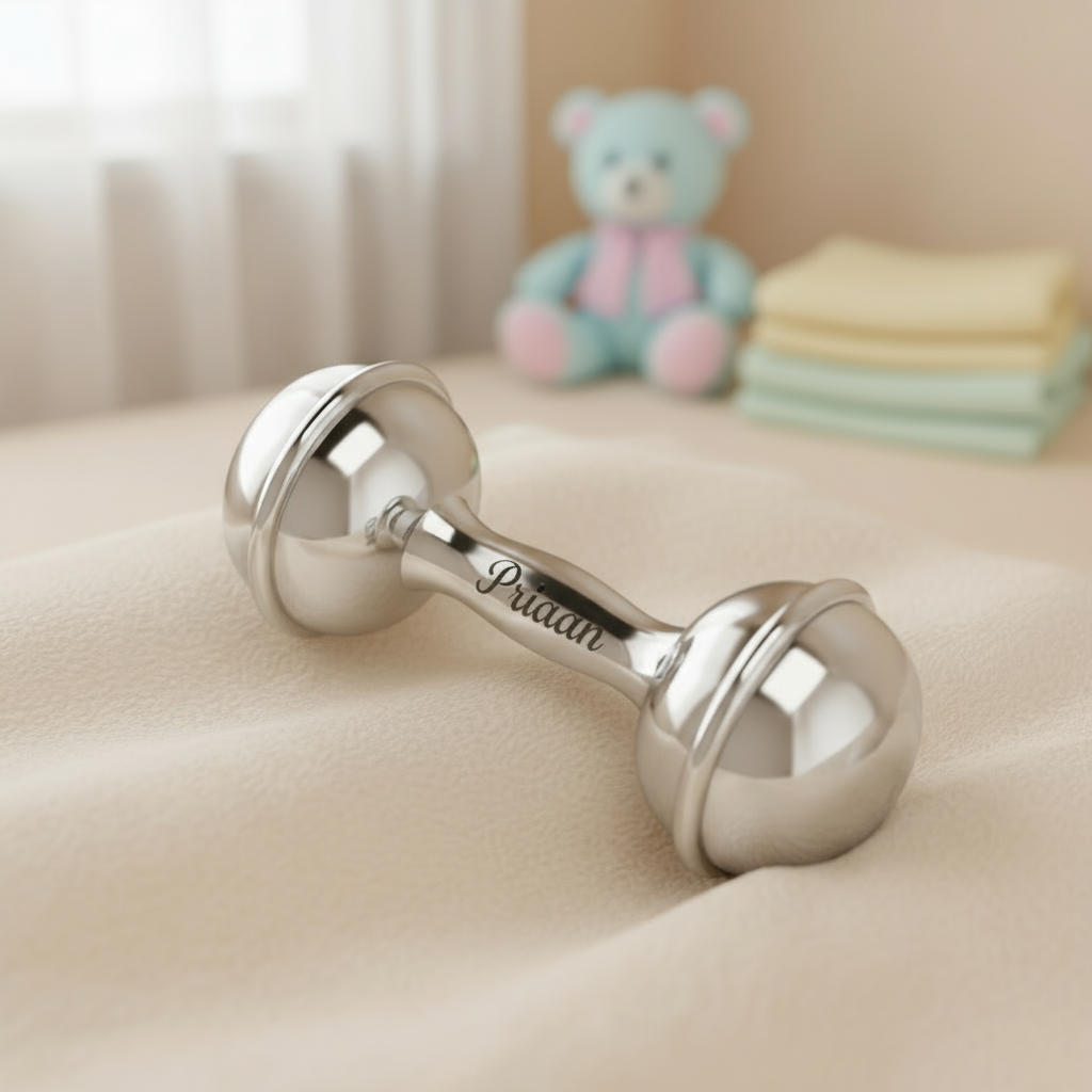 Classic Dumbbell Rattle-Engraveable