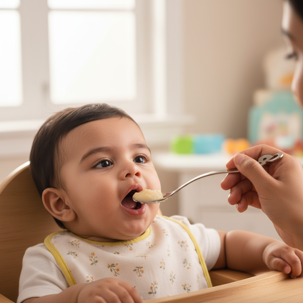 ABC Curved Handle Feeding spoon-Engraveable