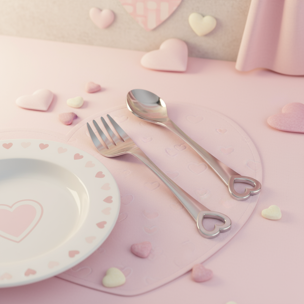 Classic Heart Spoon & Fork-Engraveable