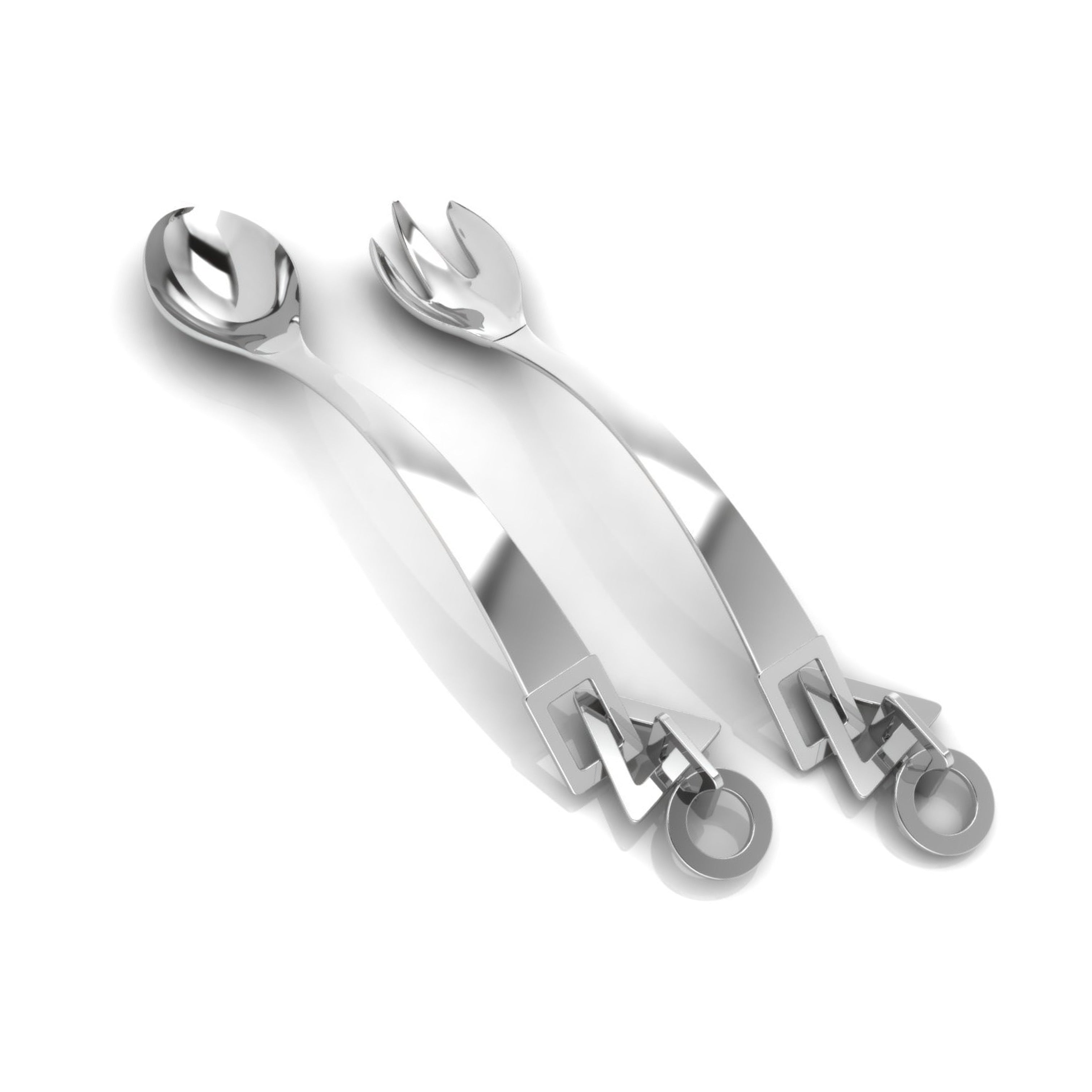 Shapes Charms spoon & Fork Set- Engraveable
