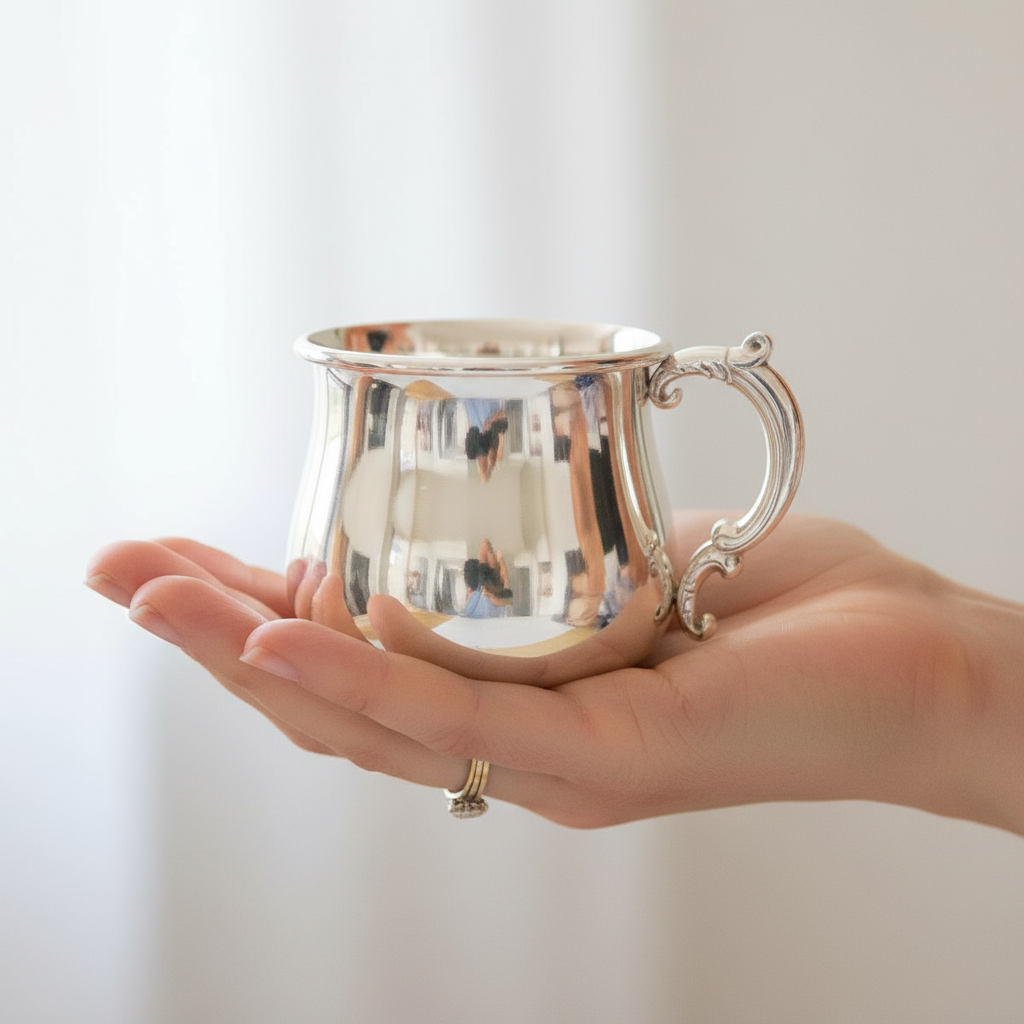 Bulge Cup with Victorian Handle-Engraveable