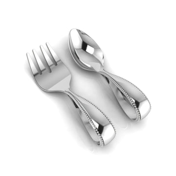 Beaded Loop Spoon & Fork- Engraveable