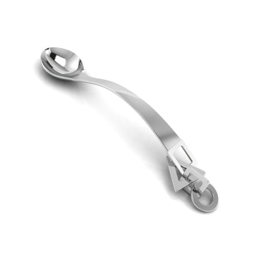 Shapes Charms Curved Feeding Spoon-Engraveable