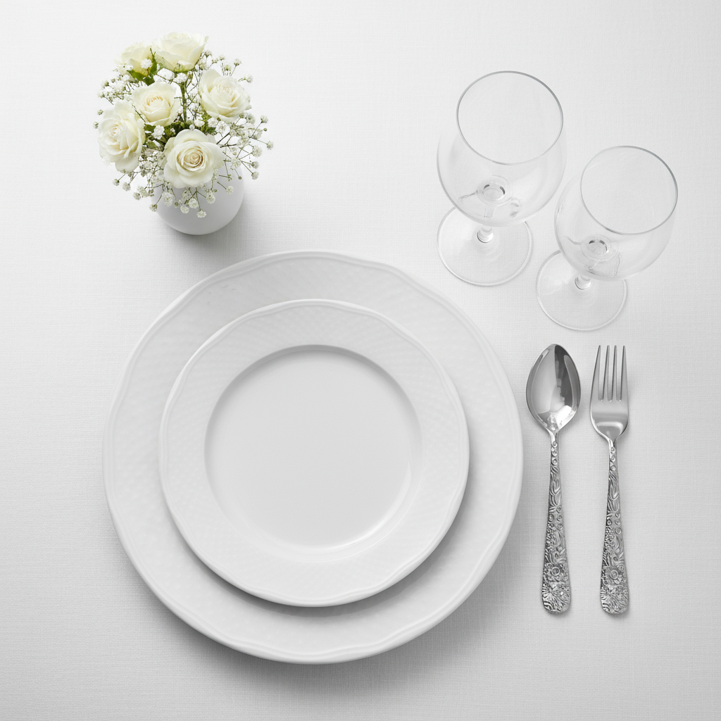 Silver Dinner Spoon & Fork Set - The Rosa Collection